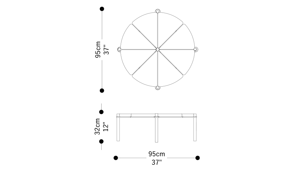 Image of the main dimensions of the product